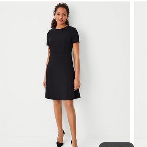 Ann Taylor Petite Flare Dress in Fluid Crepe